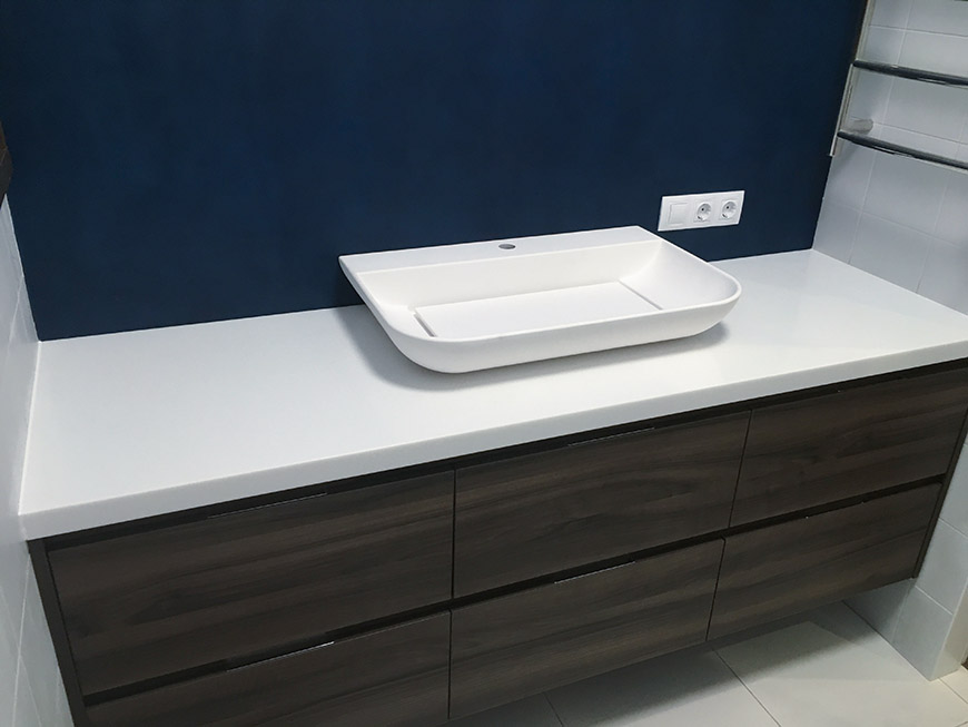 Стільниця у ванну кімнату Staron PI811 Pebble Ice – фото 2 – Modern Acrylic Stone