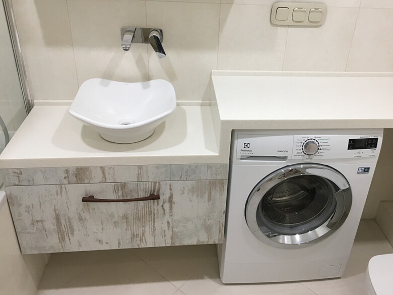 Дворівнева стільниця для ванни Tristone S-110 Cream Sands - основне фото - Modern Acrylic Stone