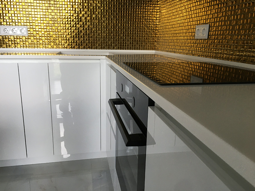 Столешница с литой мойкой из акрилового камня Grandex S-203 Sparkling Sand – фото 4 – Modern Acrylic Stone