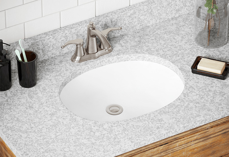 Овальна раковина зі штучного каменю у ванну кімнату — Modern Acrylic Stone