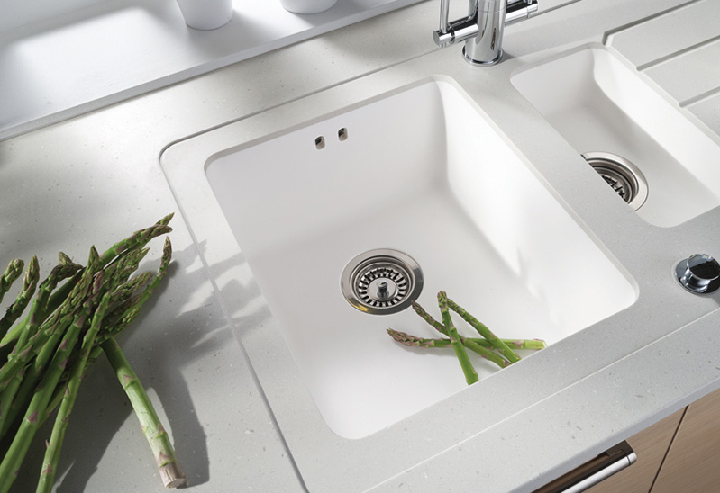 Подвійна мийка з акрилового каменю для кухні — Modern Acrylic Stone