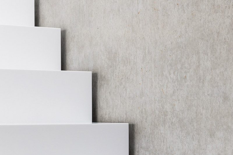 Стильні білі сходи зі штучного каменю – Modern Acrylic Stone