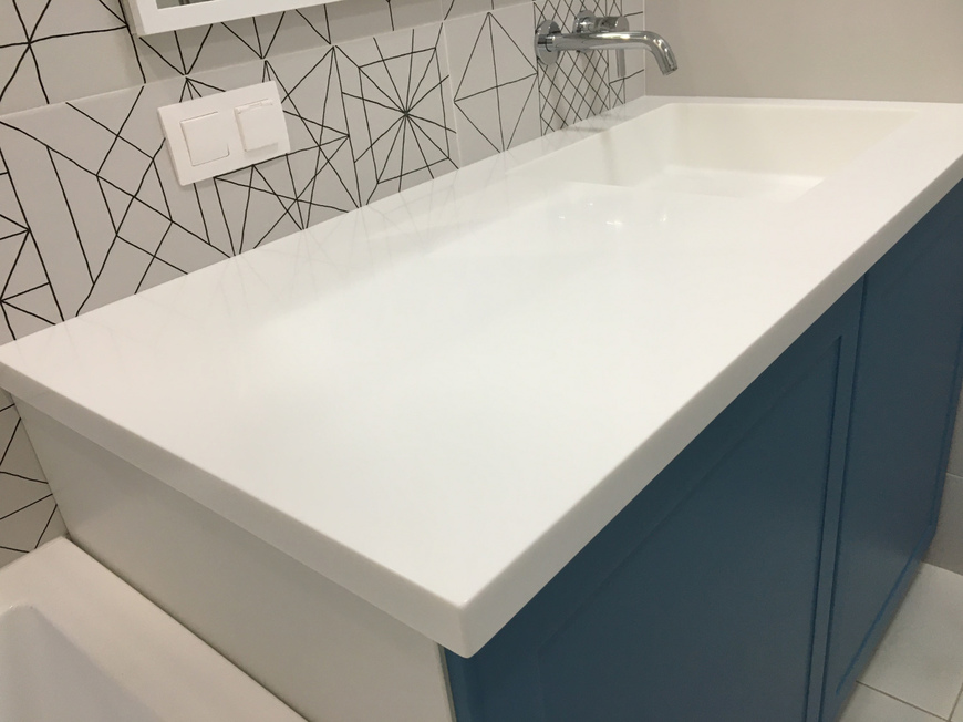 Стільниця з раковиною з акрилового каменю Grandex P-104 Pure White – фото 3 – Modern Acrylic Stone