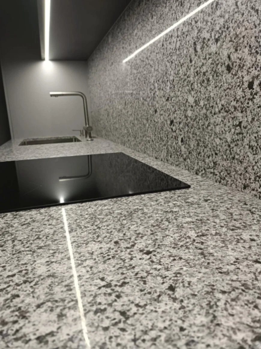 Кварцевая столешница и стеновая панель Atem Terra Black 005 — фото 3 — MAS — Modern Acrylic Stone